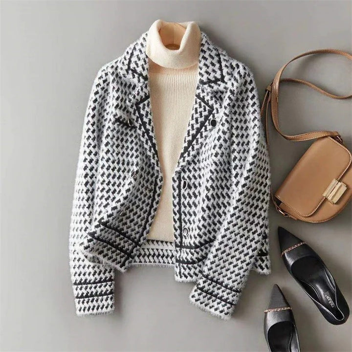 Mayfair Houndstooth Cardigan Jacket