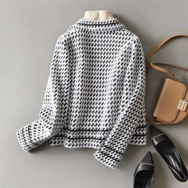 Mayfair Houndstooth Cardigan Jacket