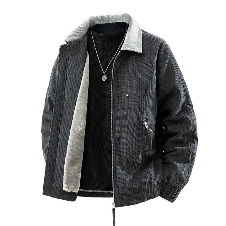 Shearling Corduroy Zip Jacket