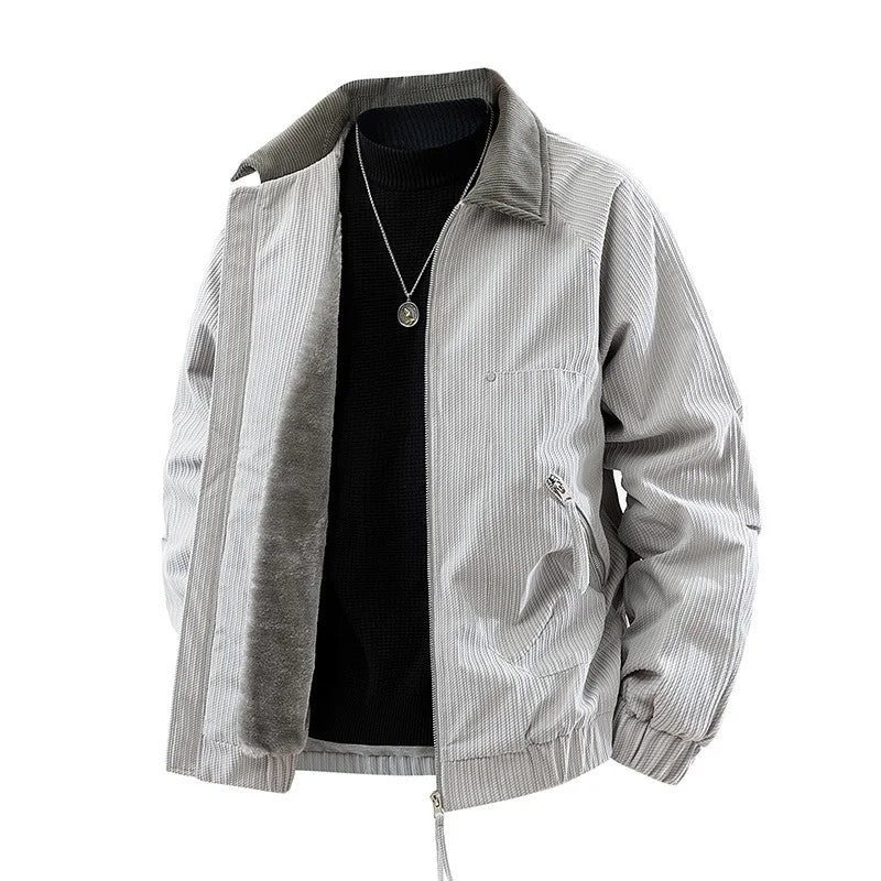Shearling Corduroy Zip Jacket