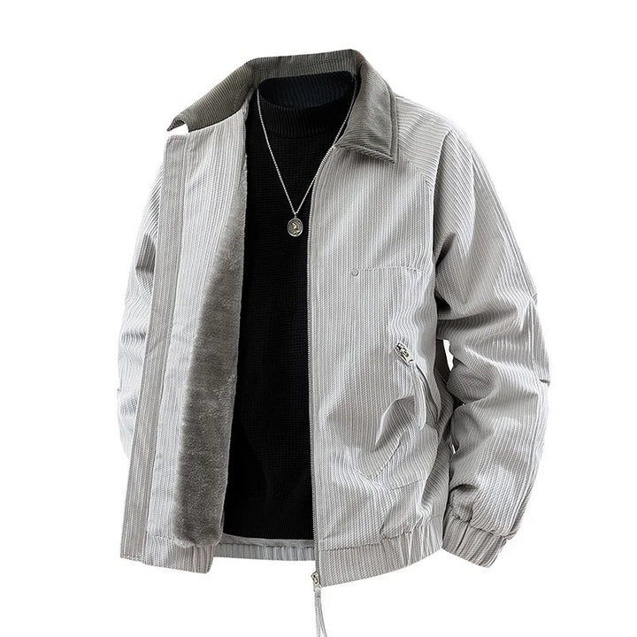 Shearling Corduroy Zip Jacket