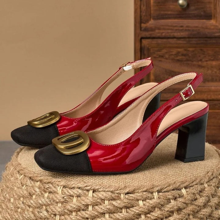 Monogram Buckle Slingback Pumps