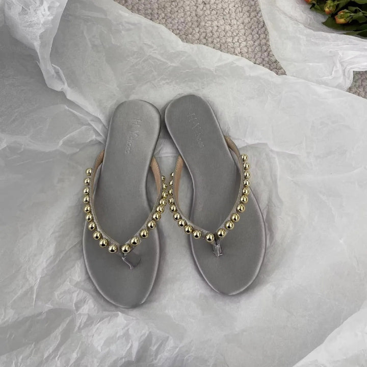 Perla Beaded Flip Flops
