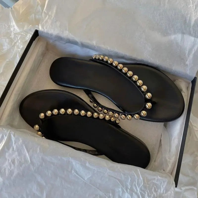 Perla Beaded Flip Flops