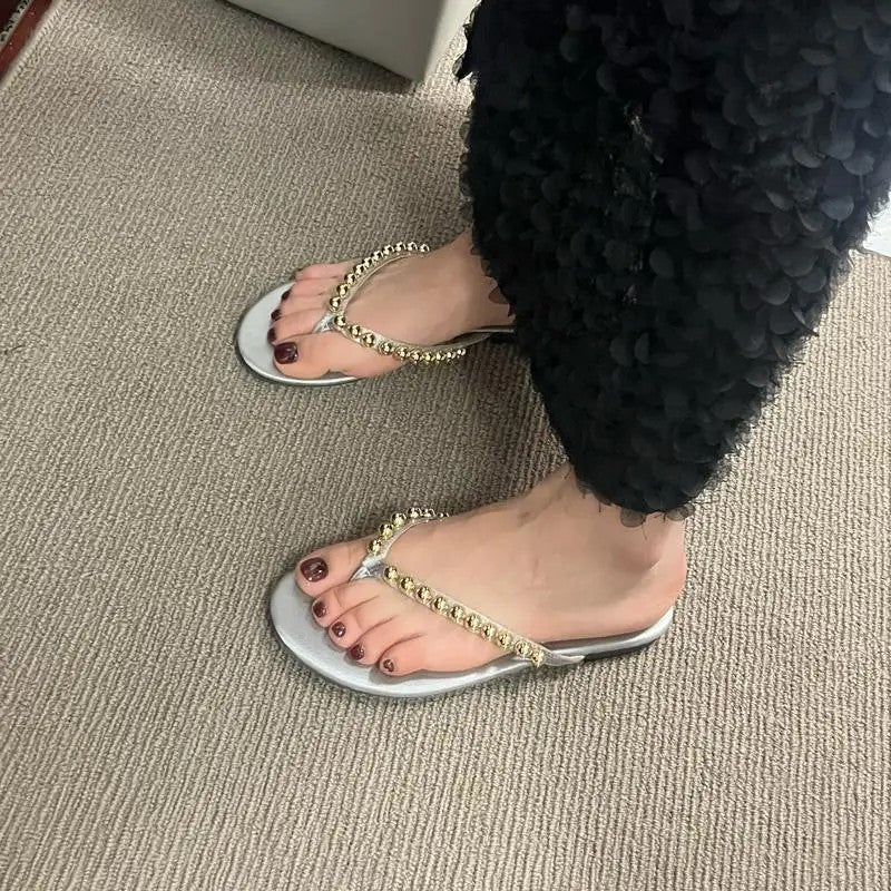 Perla Beaded Flip Flops