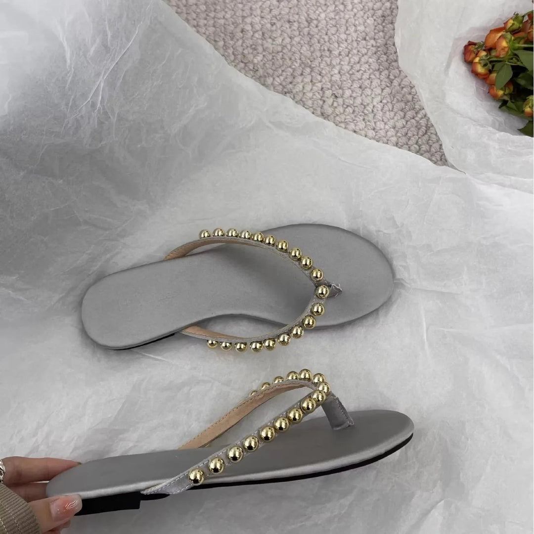 Perla Beaded Flip Flops