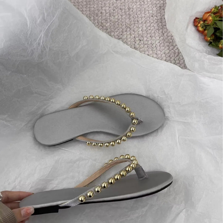 Perla Beaded Flip Flops