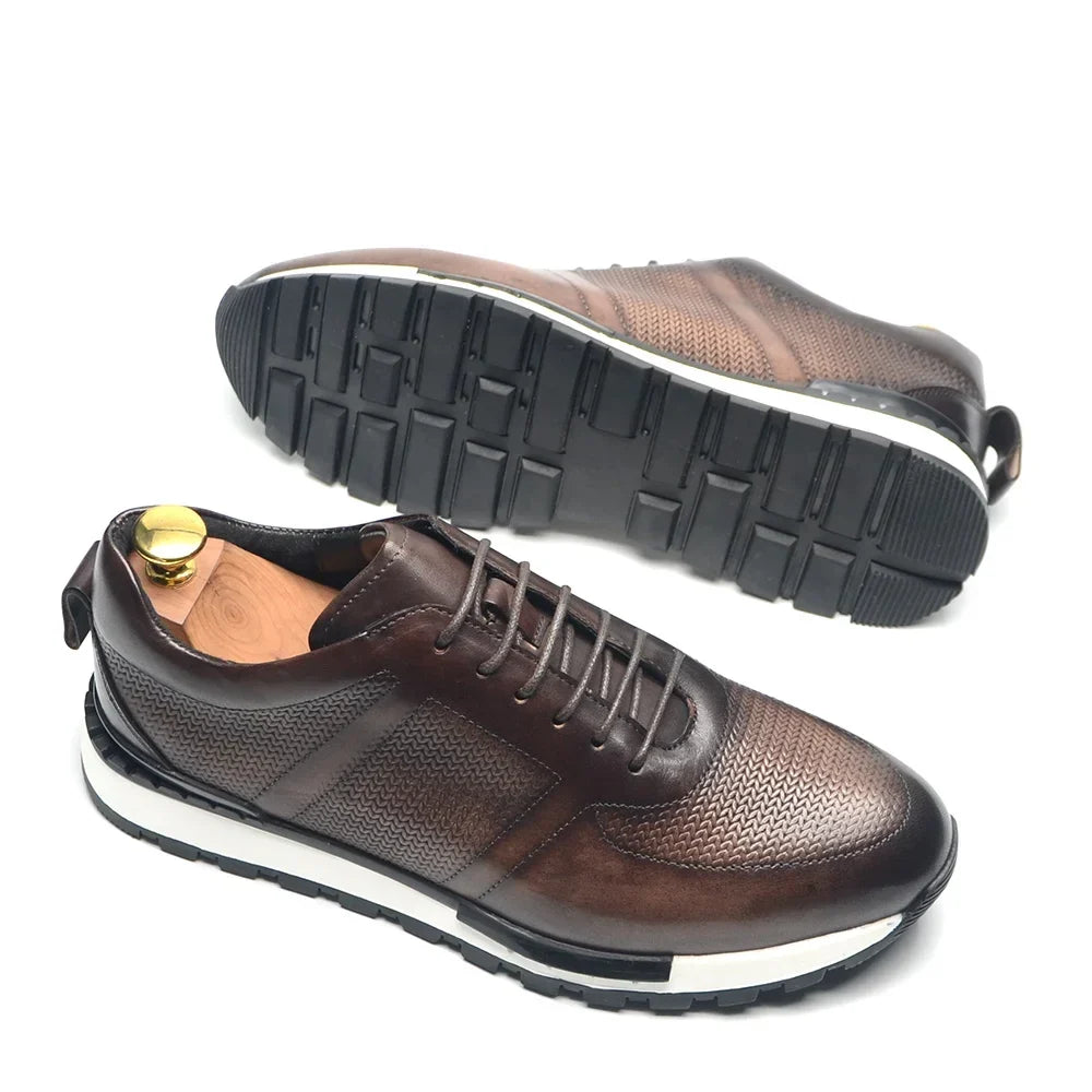 Firenze Woven Leather Sneakers