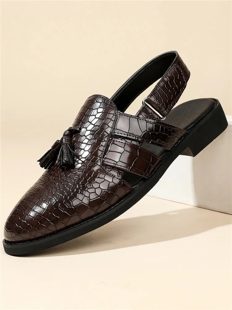 Marcello Croc Slingback Sandals