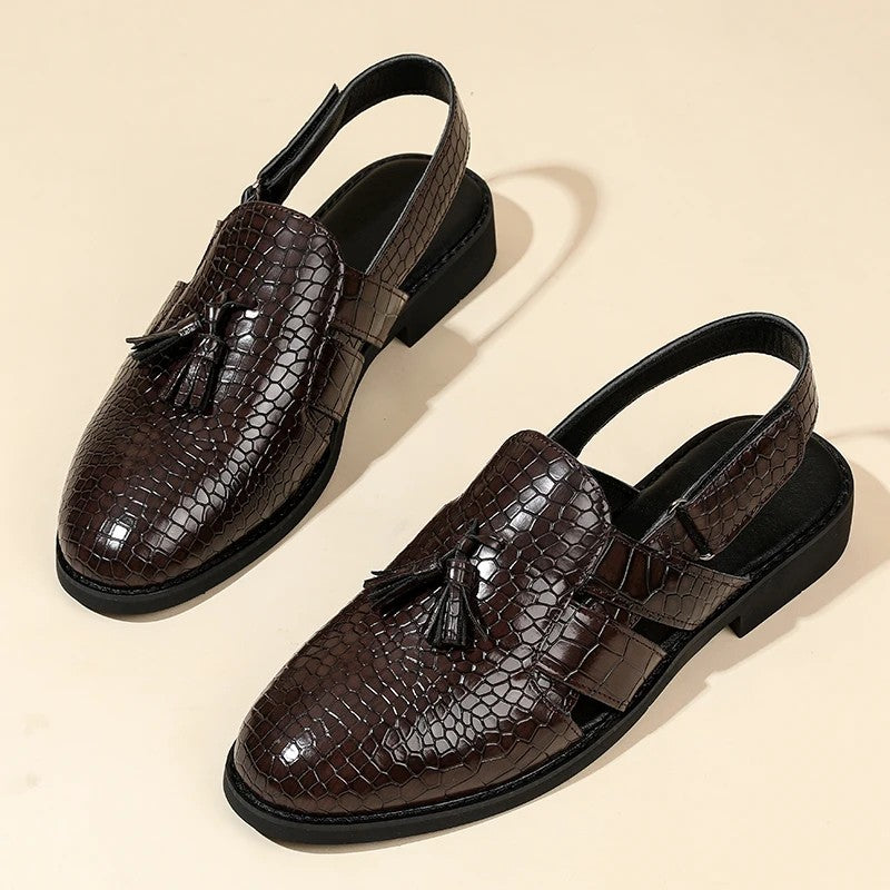 Marcello Croc Slingback Sandals