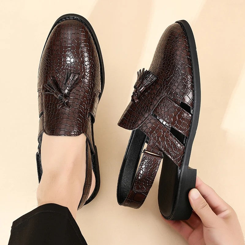 Marcello Croc Slingback Sandals