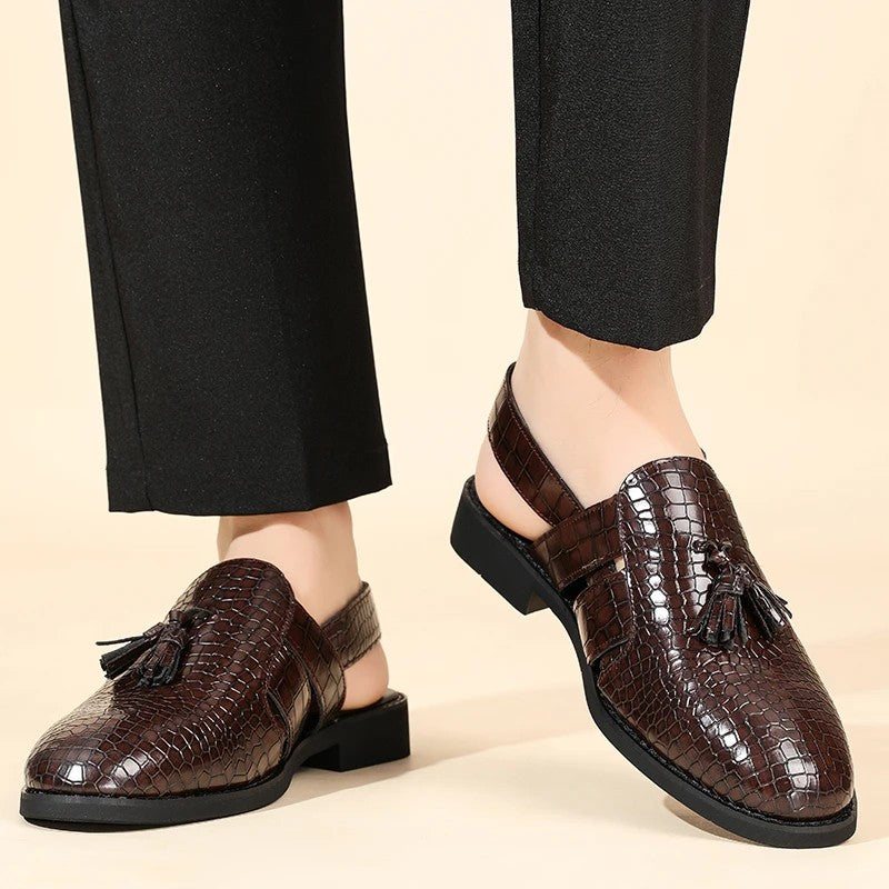 Marcello Croc Slingback Sandals