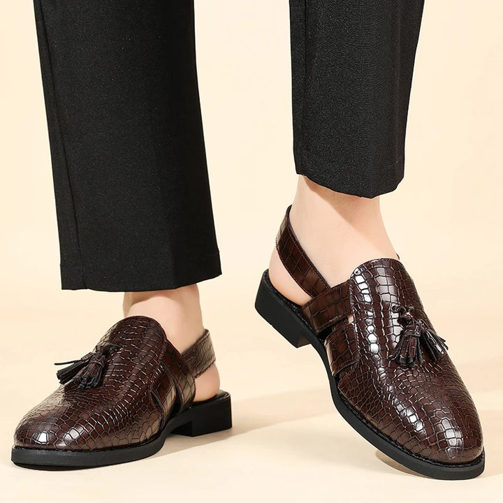Marcello Croc Slingback Sandals