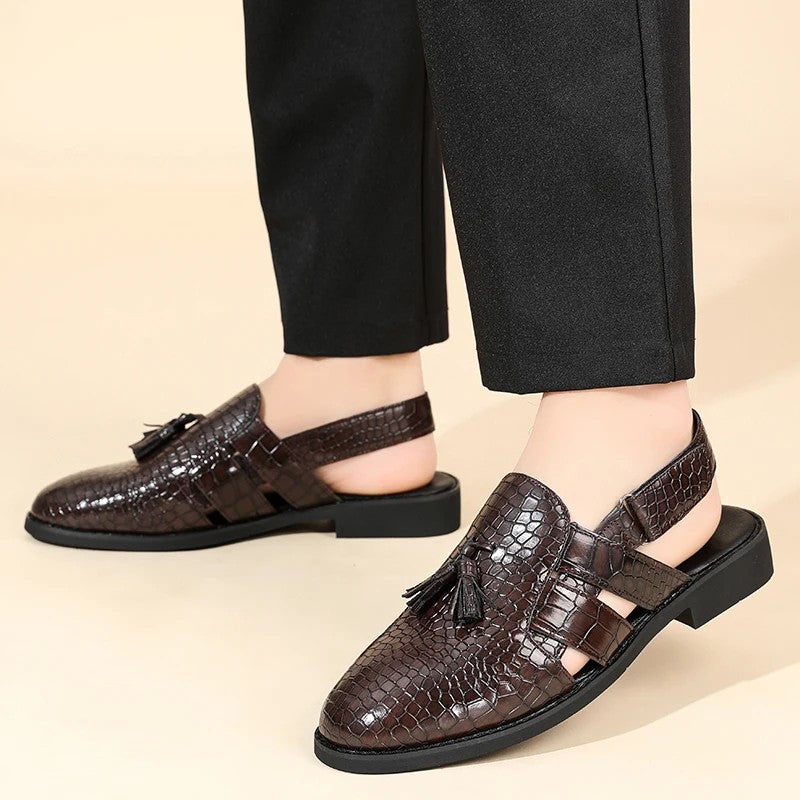 Marcello Croc Slingback Sandals