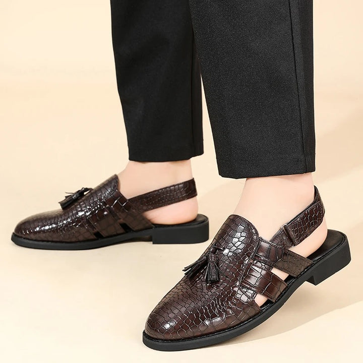 Marcello Croc Slingback Sandals