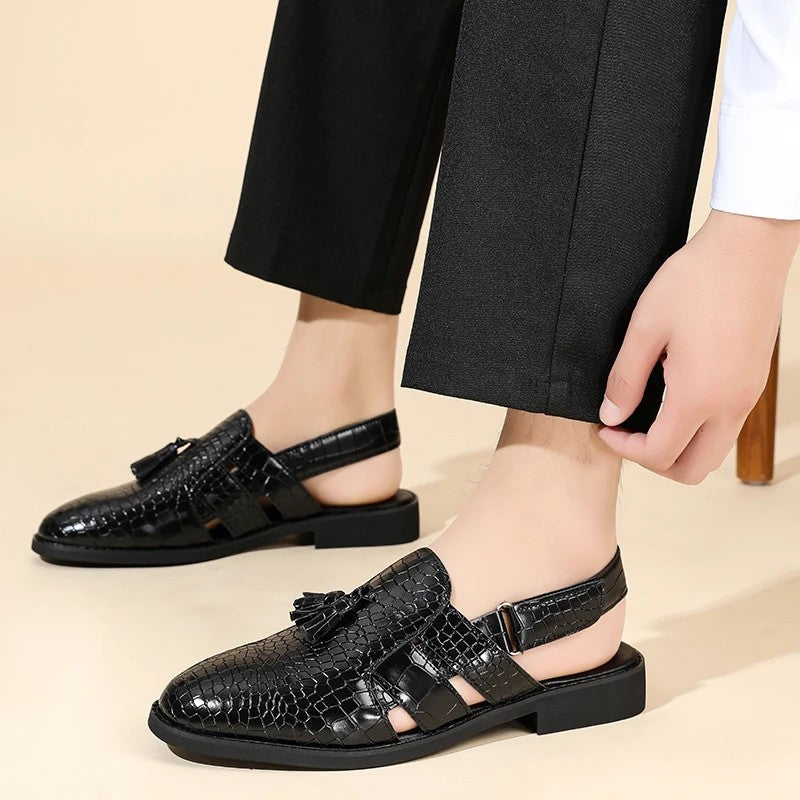 Marcello Croc Slingback Sandals
