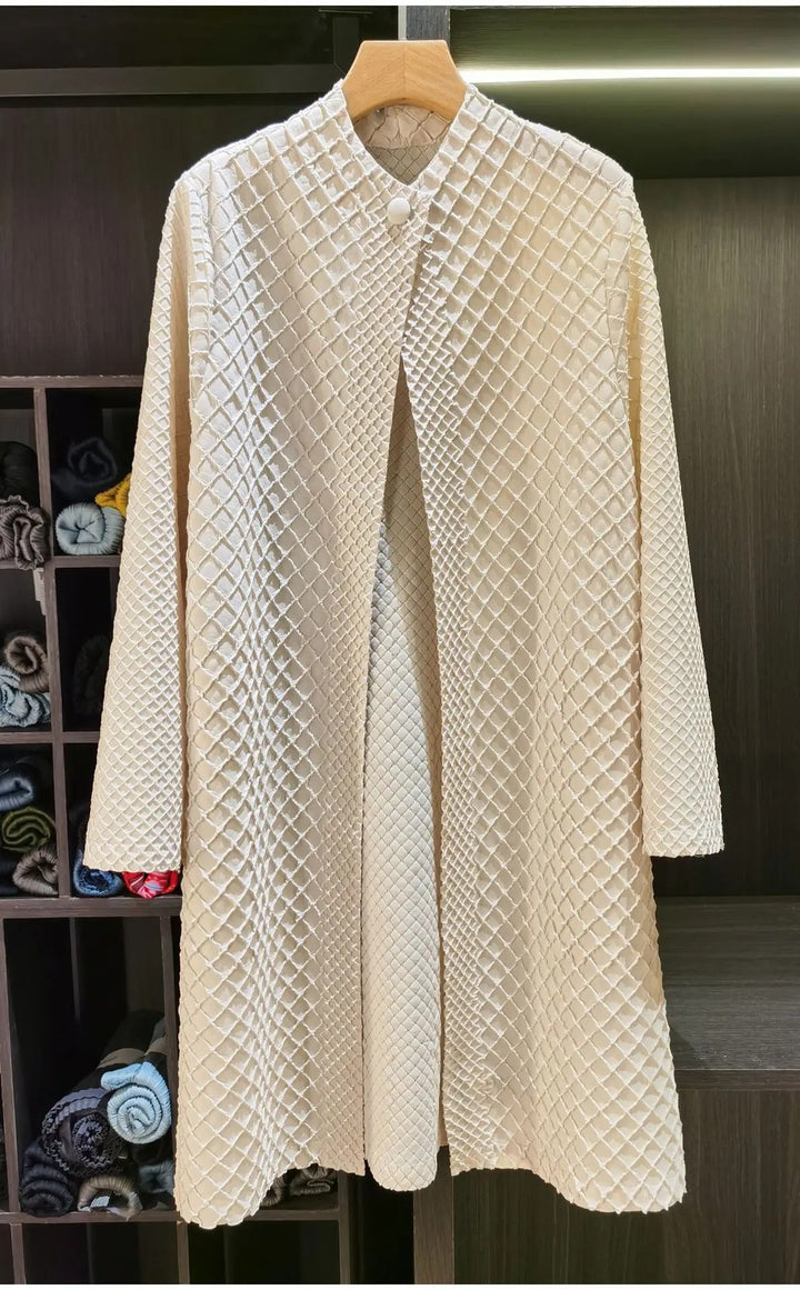 Lattice Textured Longline Coat