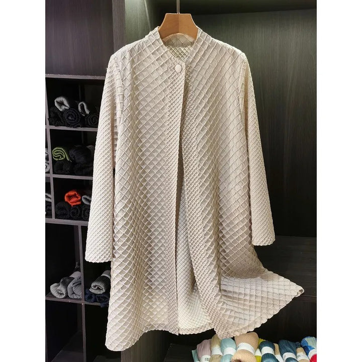 Lattice Textured Longline Coat