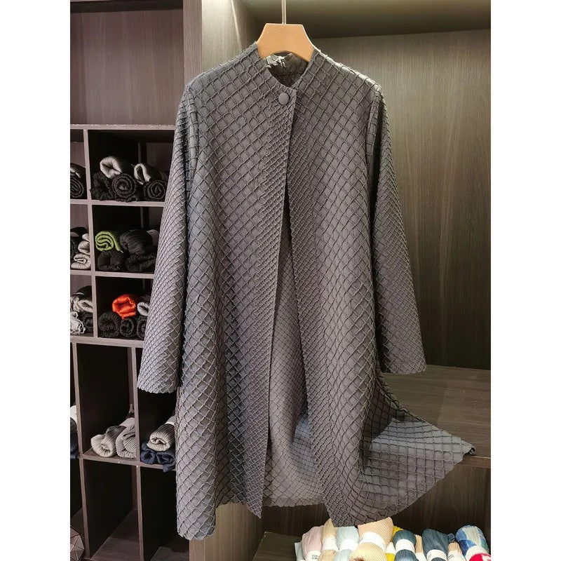 Lattice Textured Longline Coat