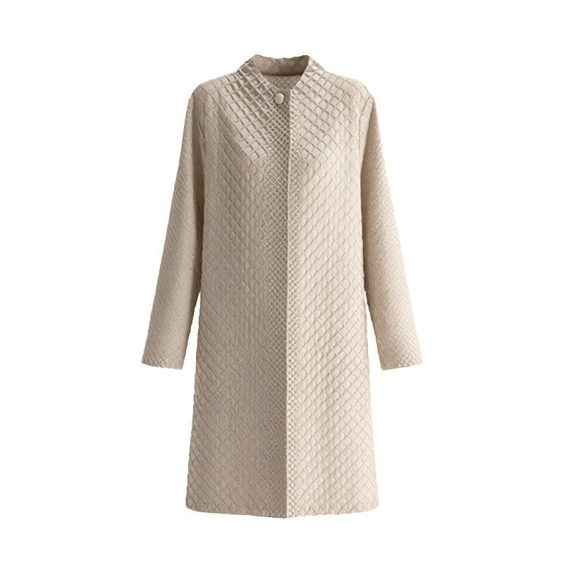Lattice Textured Longline Coat