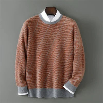 Compass Herringbone Cashmere Pullover