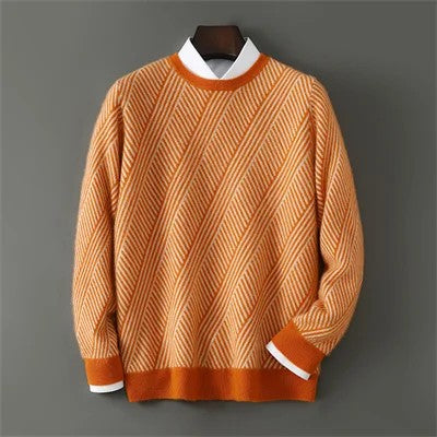 Compass Herringbone Cashmere Pullover