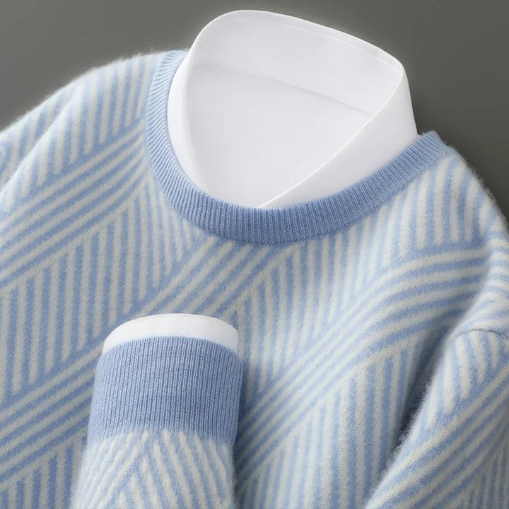 Compass Herringbone Cashmere Pullover